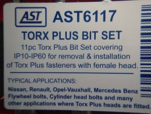 AST社製　トルクスプラス　ビット１１個セット　AST6117