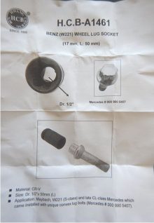 HCB TOOLS社製 メルセデスベンツ ホイルボルトソケット HCB-A1461