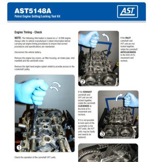 AST製 PSA/オペル/トヨタ 3気筒エンジンタイミングツールキット　AST5148A