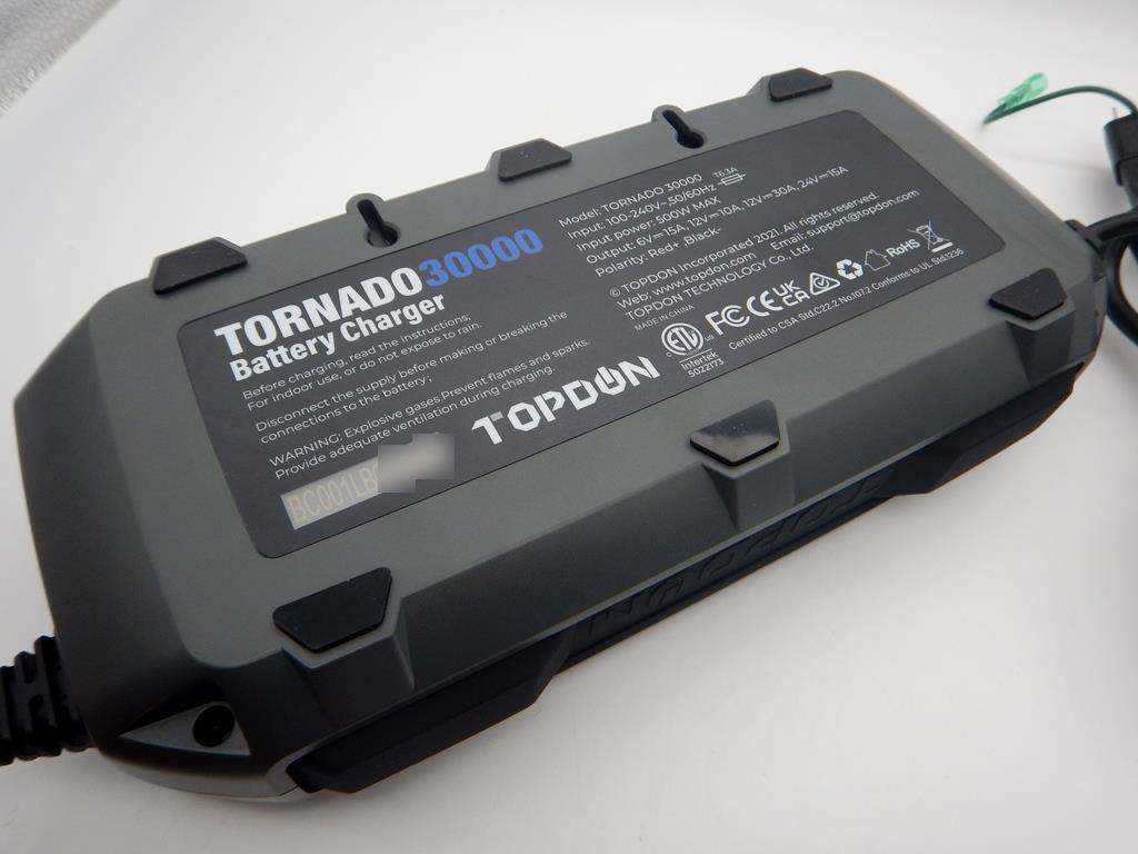 バッテリー充電器（パワーサプライモード付） TOPDON Tornado30000 6V/12V/24V対応 エーミング作業時に