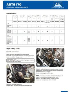 AST社製 VW / アウディー 1.4L / 1.6L / 2.0L TDi コモンレール ディーゼルエンジン タイミングツールキット AST5170