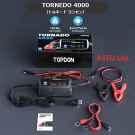 パワーサプライモード付 フルオートバッテリー充電器 TOPDON TORNADO 4000（トルネード ヨンセン）12V/6V リチウムイオンバッテリー対応