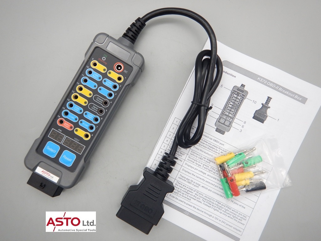 OBDⅡ ブレイクアウト ボックス OBDⅡポート点検 バナナプラグ10個付き
