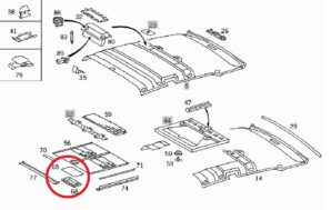 ベンツ W140 他 サンルーフ ハンドル アッパー&ロア セット ベージュ