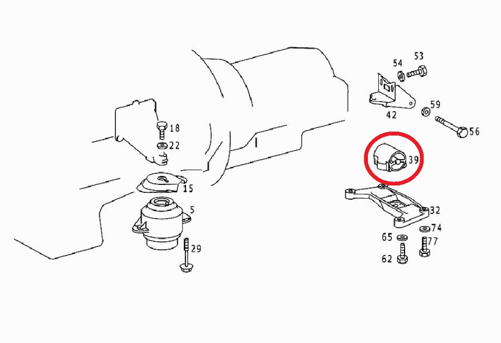 入手困難！ベンツ W124 500E トランスミッションマウント 1402400318