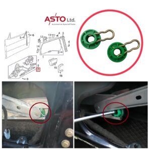 サーブ / ボルボ P/Wレギュレータ スライディングガイドローラー 2個セット