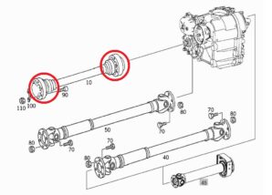 ベンツ W463 Gクラス フロントプロペラシャフト（ミッション～トランスファー）ジョイントリペアキット